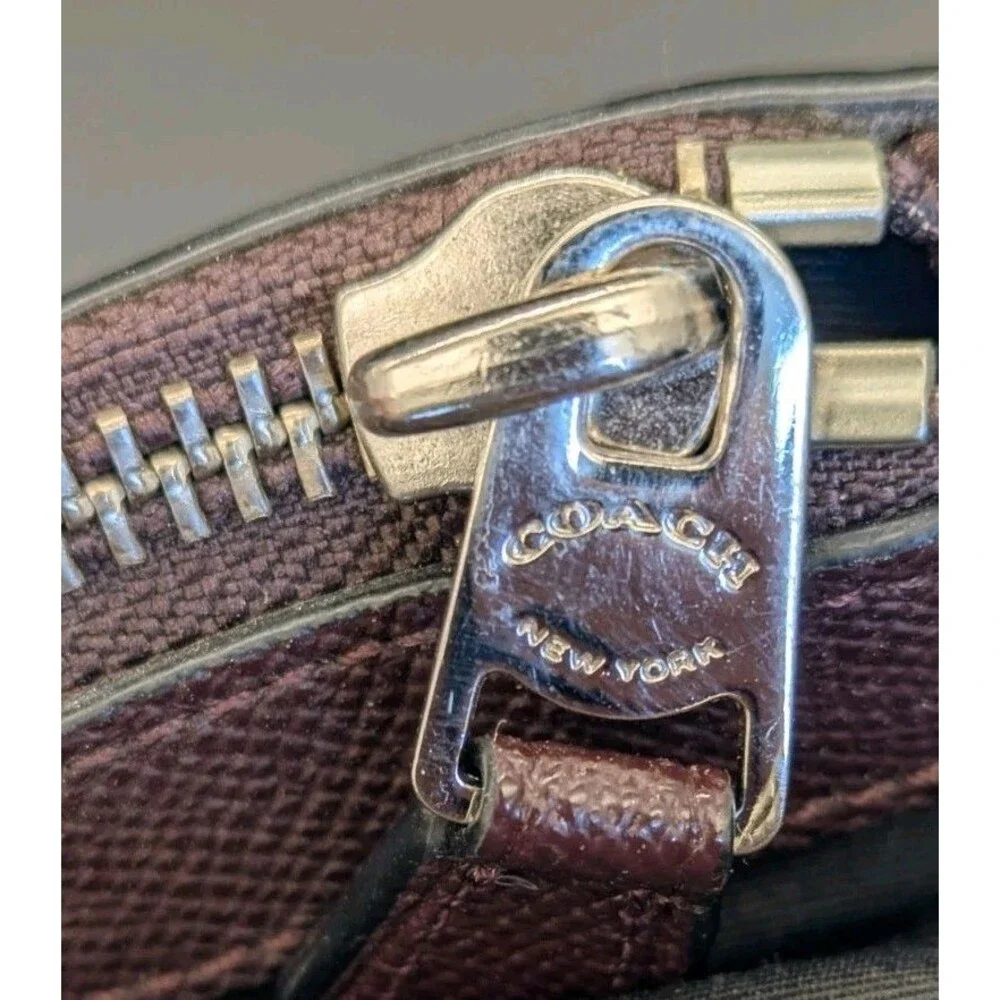 COACH F59141 Metropolitan Crossgrain Brown Leather Briefcase Laptop Bag - READ!